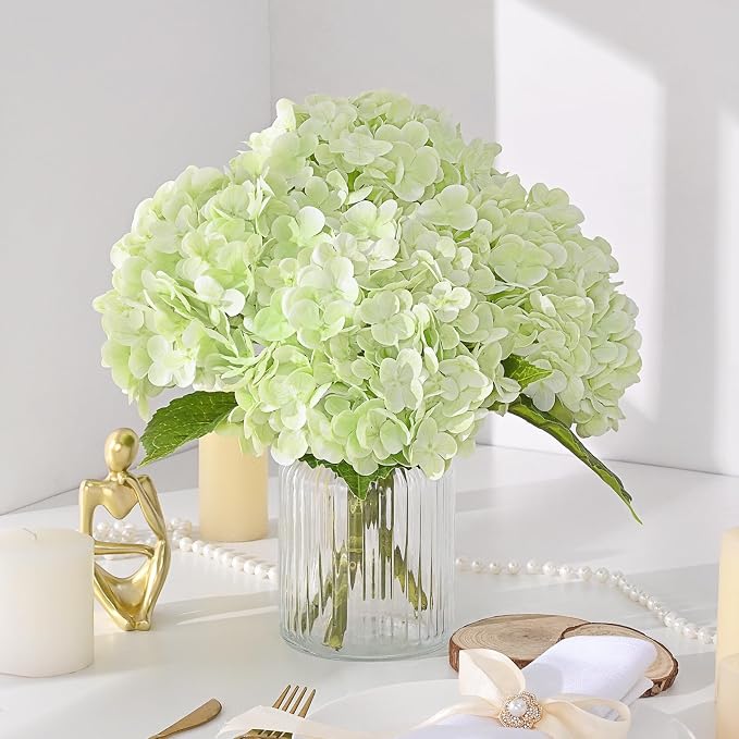 3Pcs 21in Latex Real Touch Hydrangea Artificial Flowers | Lifelike Large - Image 8