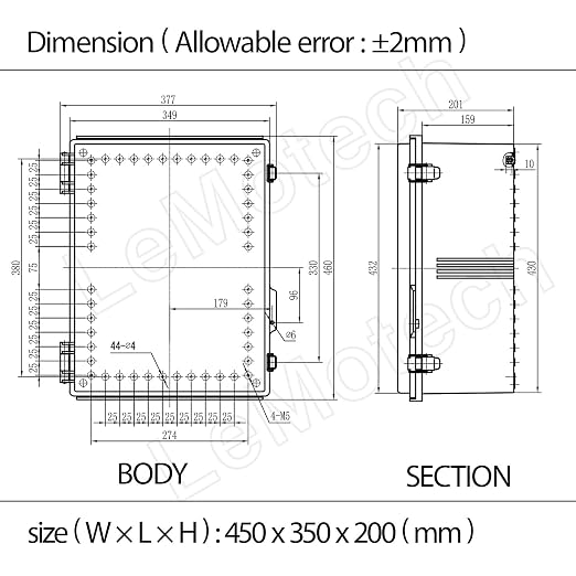 Electrical Box, IP67 Waterproof Hinged Cover Stainless Steel Latch Junction Box - Image 7