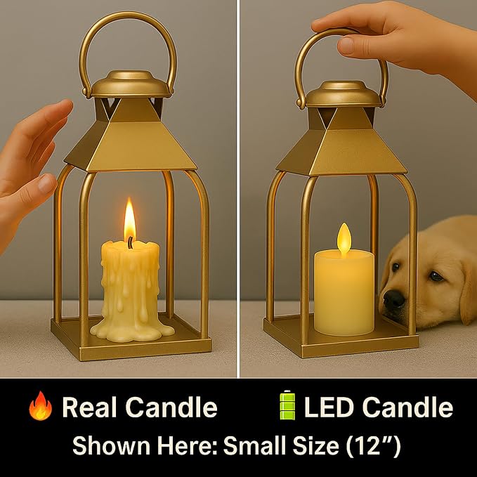 Decorative Metal Lanterns Indoor Outdoor, Candle Holder - Image 3