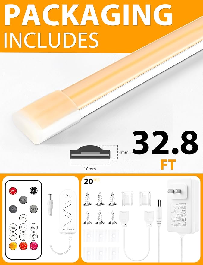 Lamomo COB LED Strip Lights Pro, 32.8Ft Warm White Dimmable Self-Adhesive Led - Image 8