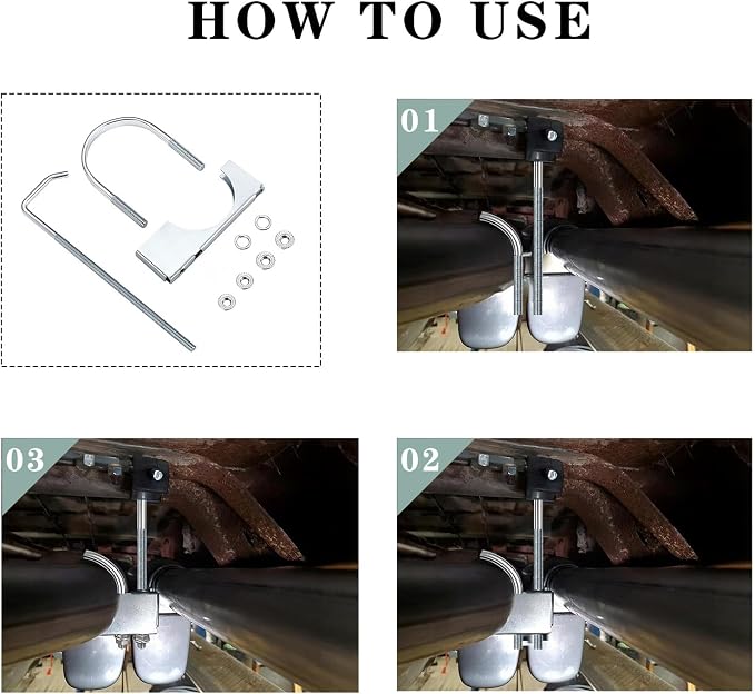 Exhaust Clamp with Hanger fit 3 Inch Universal Exhaust Pipe Rear Muffler Hanger - Image 3