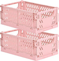 HUUSMOT 2-Pack Collapsible Plastic Storage Baskets, 9.8"x6.5"x3.8" | Pastel by HUUSMOT