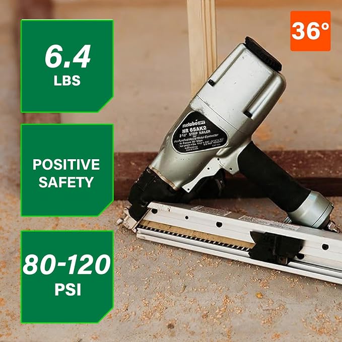 Metabo HPT Strap-Tite Strip Nailer, Pro-Preferred Pneumatic Power Nailers - Image 2