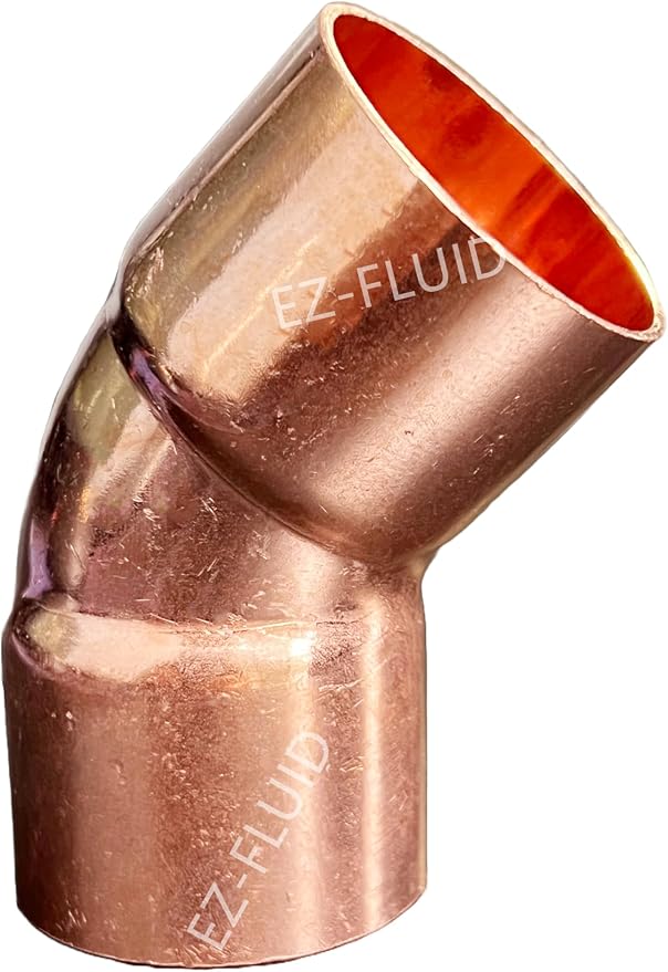 EZ-FLUID Plumbing 1-1/2" C X C LF Short Radius Copper 45 Degree Elbow Pressure by EZ-FLUIDPlumbingProducts