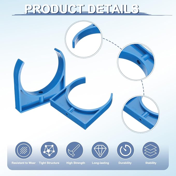 uxcell 2 Pcs PVC Water Pipe Clamps Clips, 110mm ID U-Shaped Water Pipe Buckles - Image 3