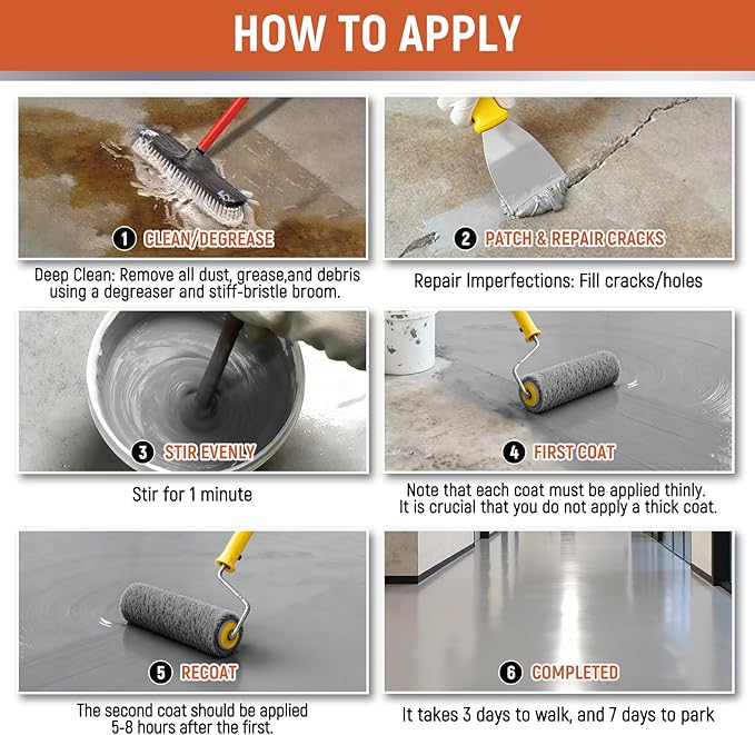 YOA Professional Concrete Garage Floor Paint, Acrylic Resin Coating, Suitable - Image 2