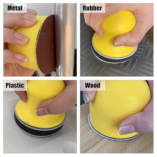 SPEEDWOX 2 Pack 3" Round Hand Sanding Blocks Hook and Loop Sanding Pad Hook - Image 5
