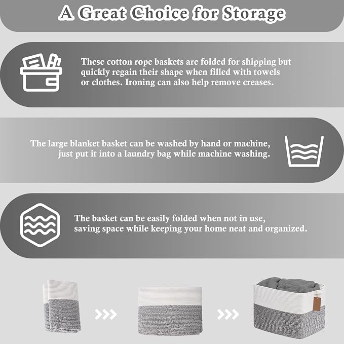 Goodpick 50L Large Woven Rope Storage Basket - Image 7