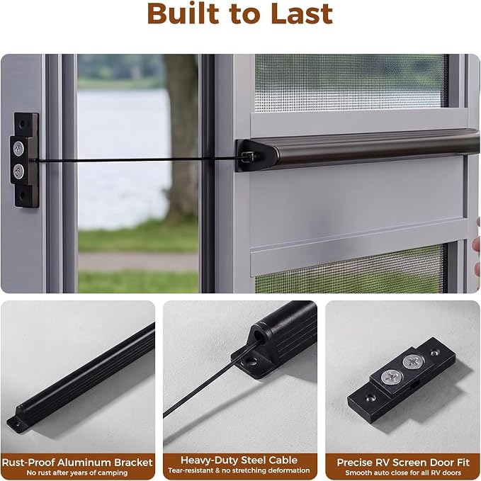 RV Screen Door Closer, Adjustable Tension, 17-Inch Aluminum | Automatic Closing - Image 4