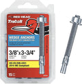 Red Head TruBolt® 3/8 x 3-3/4 Inch Wedge Heavy-Duty Concrete Anchors, Versatile by Unknown