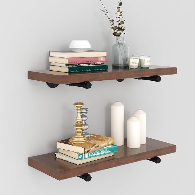 Industrial Pipe Shelf Brackets for 10 Inches Board, Heavy Duty Wall Mounted - Image 8