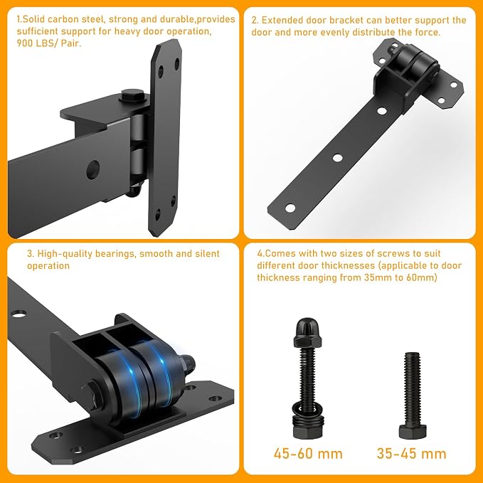 Heavy Duty Gate Hinges, 900 Lbs Capacity and Built-in Sealed Ball Bearings | - Image 4