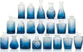 Blue Glass Bud Vase Set, Mini Single Vintage Design by QLOFEI