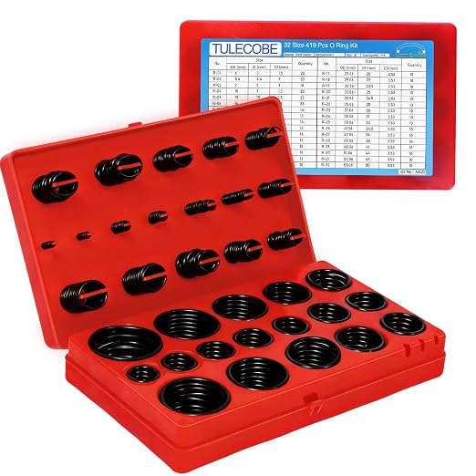 32 Size 419 Pcs Universal Metric Nitrile Rubber O Ring Assortment Kit - Image 7