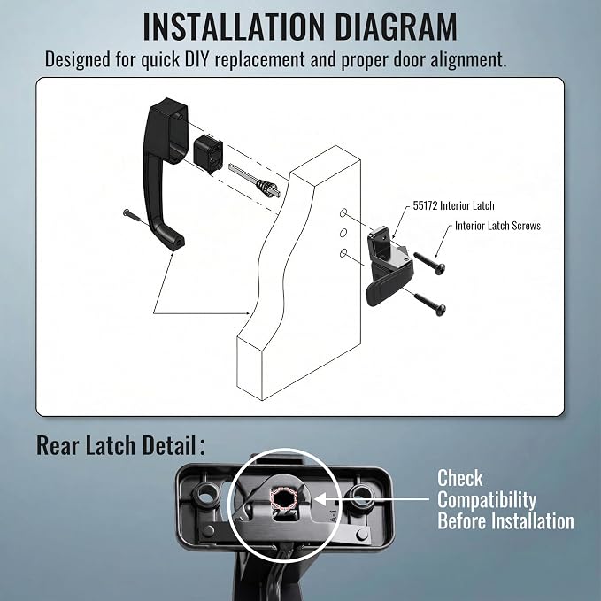 Screen Door Latch Replacement Kit | Replacement Door Handle Hardware, Easy - Image 4