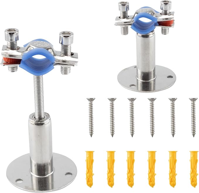 304 Stainless Steel Wall Mount Ceiling Mount Pipe Supports, Adjustable Pipe by Unknown