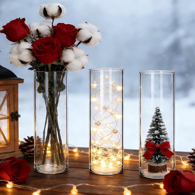 Brajttt16 Pack Glass Cylinder Vase, Hurricane Vase Ideal - Image 6