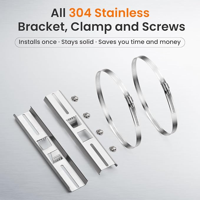 QILIPSU Pole Mounting Kits, 304 Stainless Steel 9.8" x 1.9" Brackets - Image 2