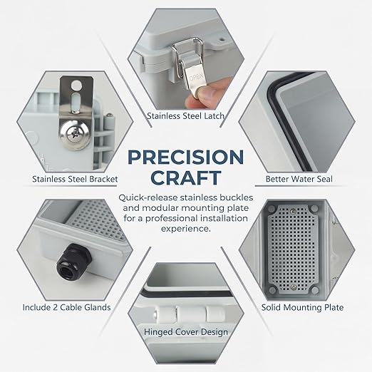 Electrical Junction Box, IP67 Waterproof Outdoor Box ABS Plastic Enclosure - Image 3