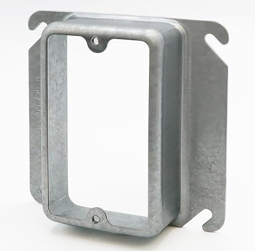 1-1/4" Raised Mud Rings, Square Device Cover, 1-Gang Outlet Cover, 4x4 Inch by AirmontProducts
