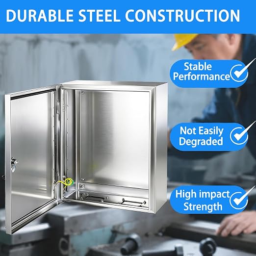 Electrical Enclosure 12x8x6, 304 Stainless Steel Enclosure IP66 Waterproof and - Image 5