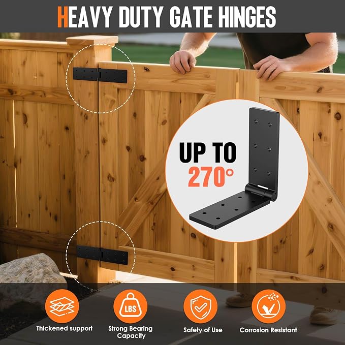 Heavy Duty Wood Door Hinges, 270° Gate Hinges - Image 4