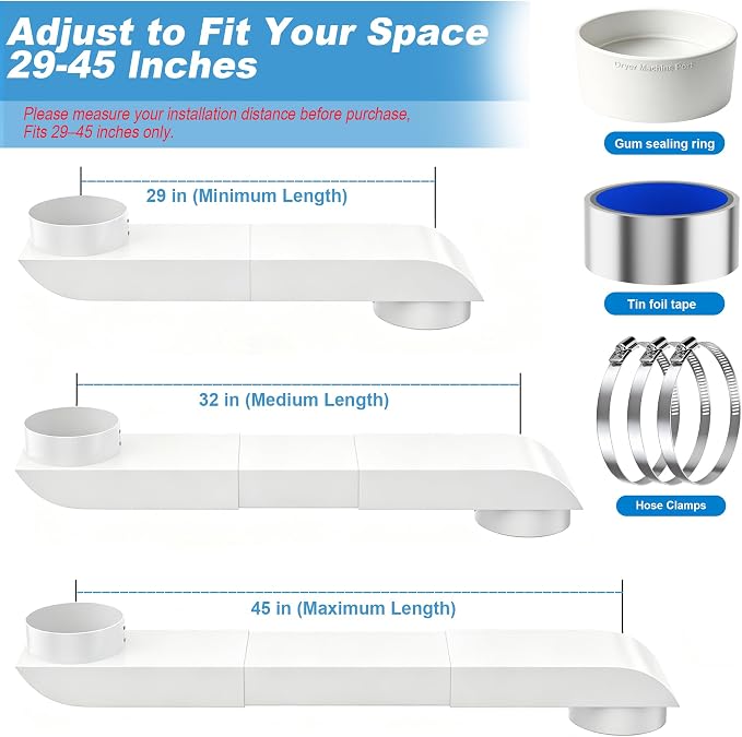 29–45" Adjustable Periscope Dryer Vent, - Image 3