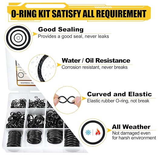 780PCS 18 Sizes Rubber O Ring Assortment Kit - Image 6