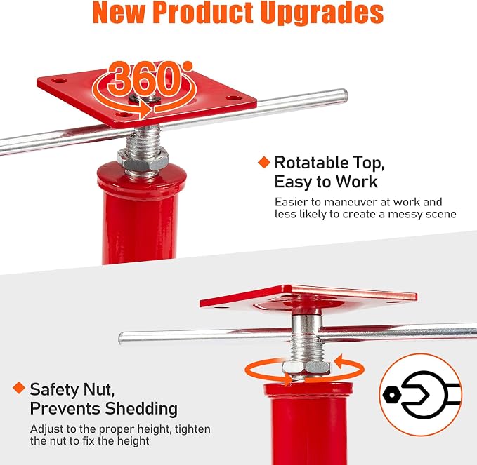 2 Pack House Floor Jacks, 11023 LBS Max Load | Adjustable House Leveling Post - Image 3