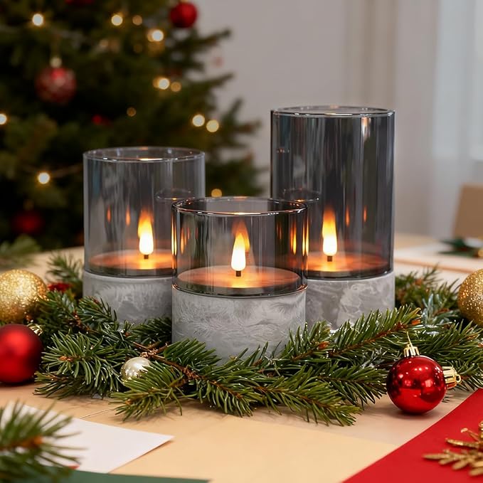 LEDHOLYT Rechargeable Marble Flameless Candles, Decorative Candles - Image 7