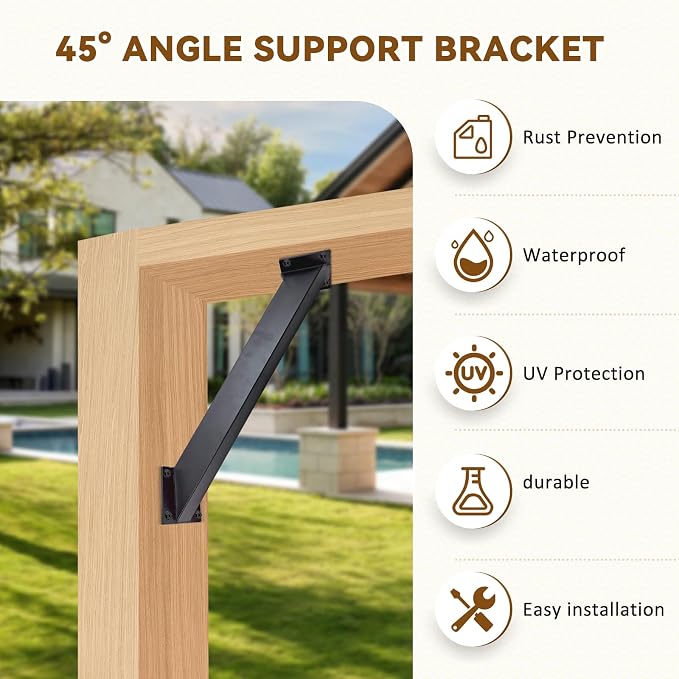 45 Degree Angle Support Bracket，Pergola Kit Heavy Duty Connectors，Corner - Image 2