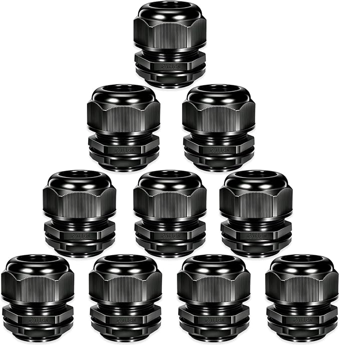 QILIPSU 10pcs 1-1/4" NPT Cable Gland Waterproof IP68 Nylon Cable Pass Through by QILIPSU
