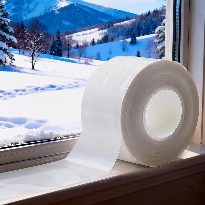 Window Sealing Tape Weather Stripping 2 Inch x 50 Yards Clear Window Insulation by Sunroda