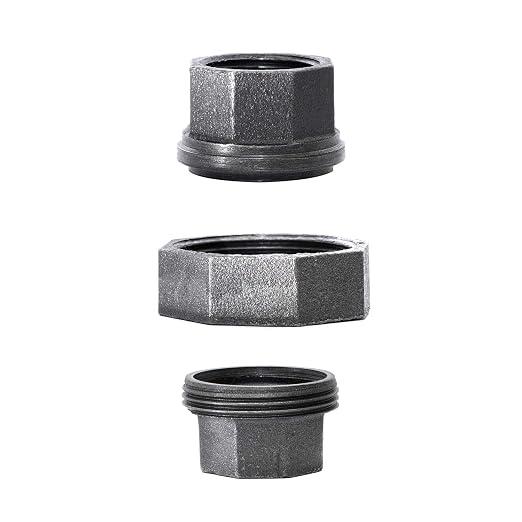 1" Cast Iron Union, Home TZH 4 Pack 1" Industrial Malleable Female Pipe Fitting - Image 4