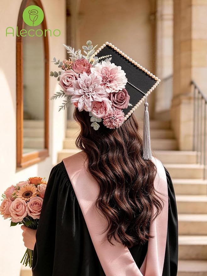 Alecono Artificial Flowers, Dusty Pink Silk Fake Flowers - Image 8