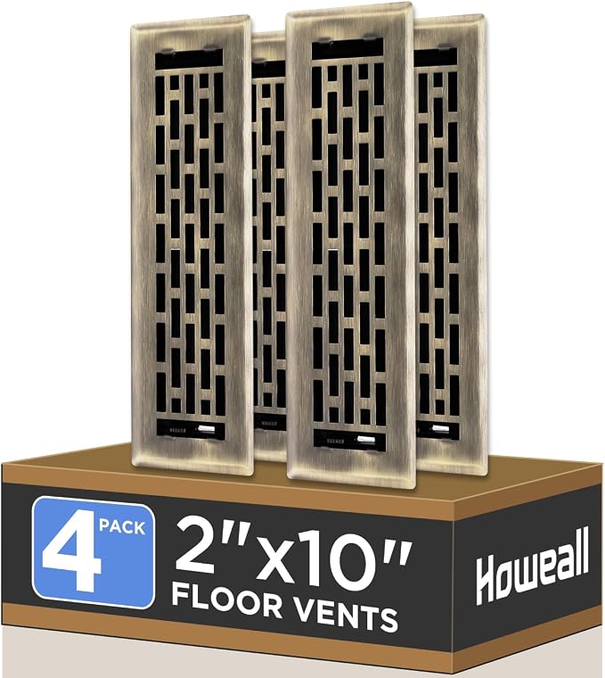Howeall 2x10 Inches 4 Pack Heavy Duty Walkable Floor Register by Howeall