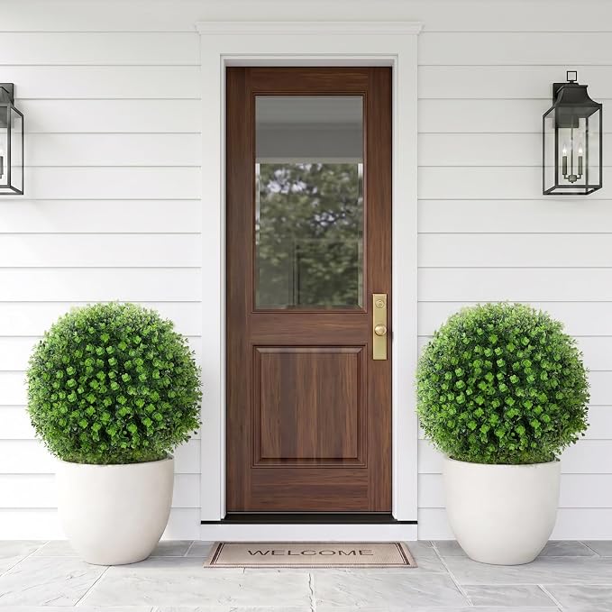 Artificial Green Eucalyptus Topiary Ball Tree, UV Resistant Faux Evergreen - Image 7