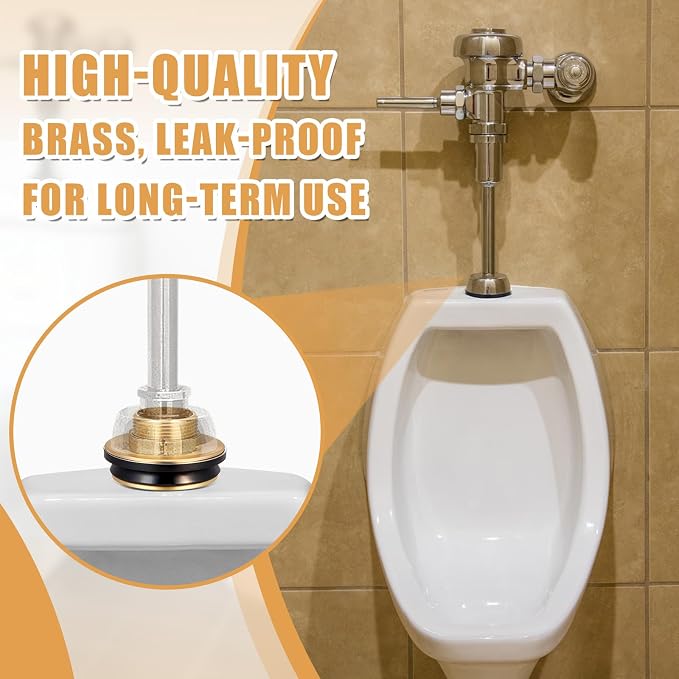Zonon 3 Pcs 2 Inch x 1-1/4 Inch Brass Closet Spud Urinal Spud Flush Valve Parts - Image 2