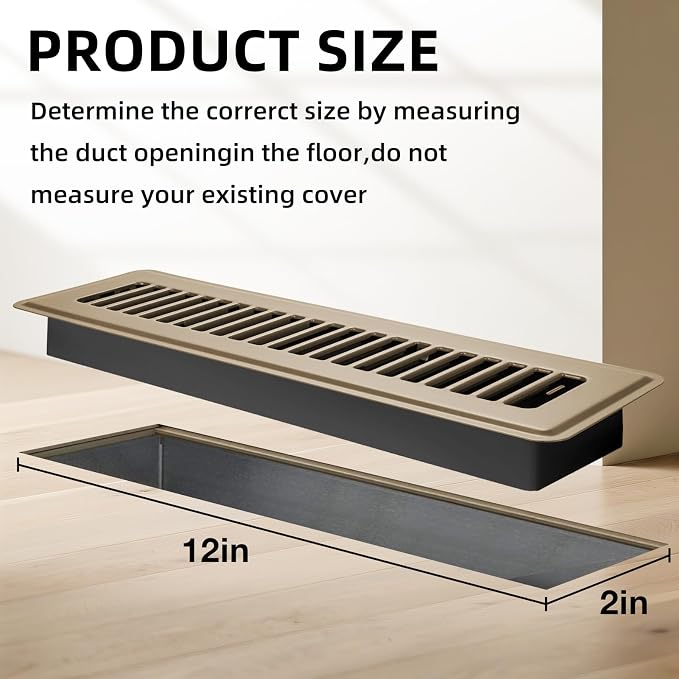 Floor Register 2x12, 6 Pack Brown Floor Vent Covers - Image 5