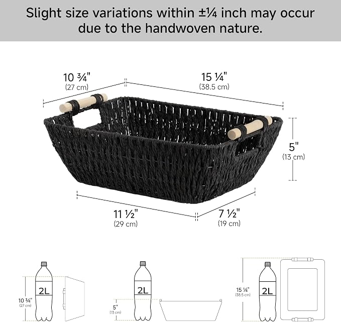 StorageWorks Wicker Baskets, Toilet Paper Baskets - Image 3