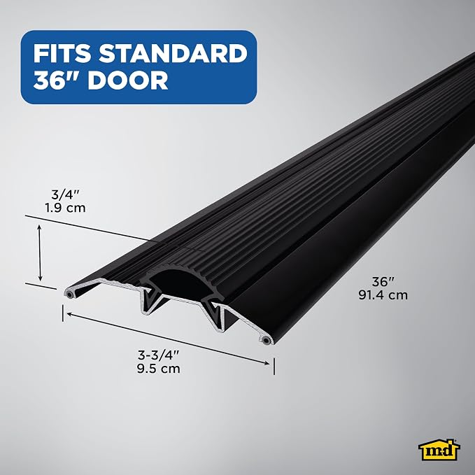 M-D Building Products 11821 3-3/4 in. x 3/4 in. x 36 in. Black Aluminum and - Image 2
