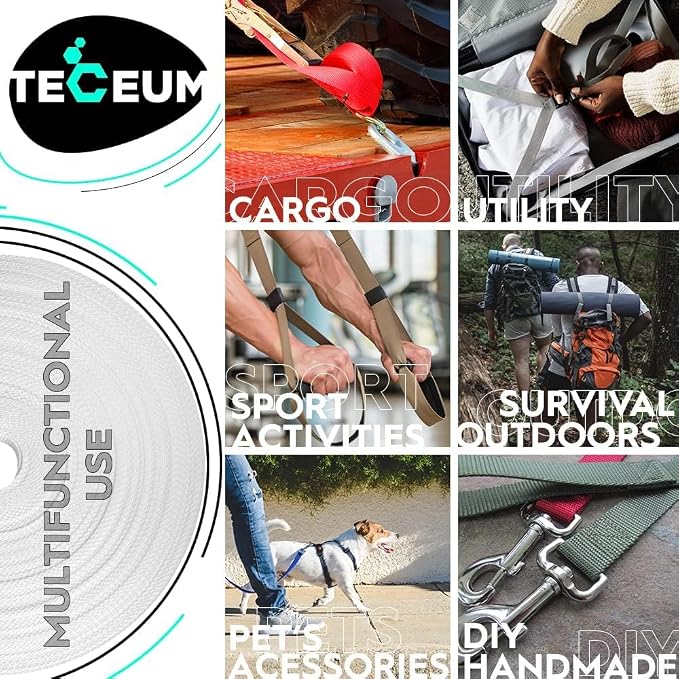 Webbing Strap, 3/4" to 2", 10-50 Yds, EDC gear, backpack repair and pet dog - Image 4