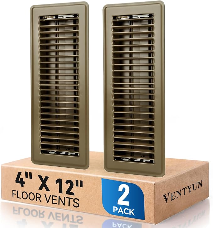 4" x 12" Floor Register Vent Covers 2-Pack by VENTYUN