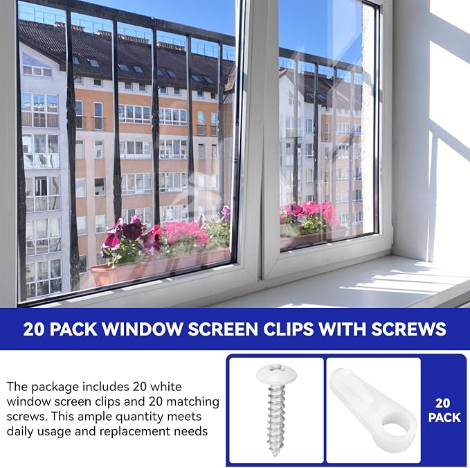 20 Pack Window Screen Clips, PL 7909 Window Screen Retainer Clips - Image 2
