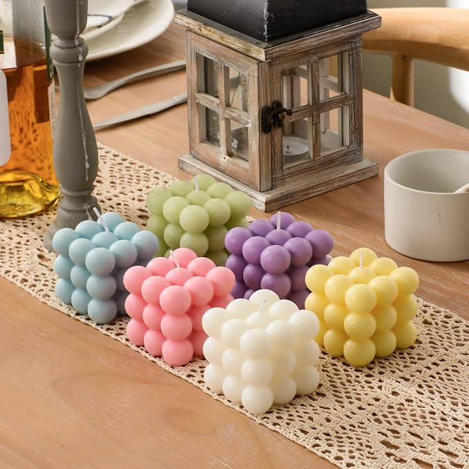 Bubble Candle - Cube Soy Wax Candles, Home Decor Candle, Scented Candle Set 2 - Image 6