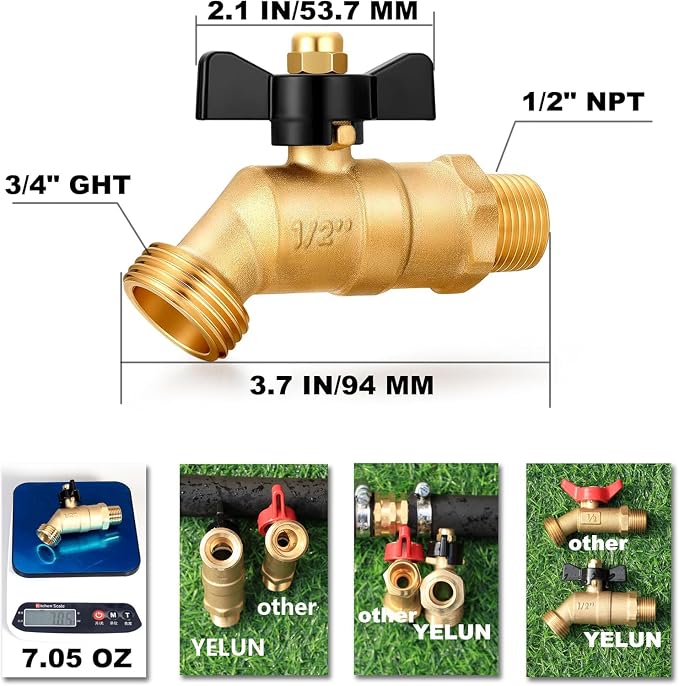 Brass Ball Valve Full Flow 1/2" Male NPT inlet Connection - Image 2