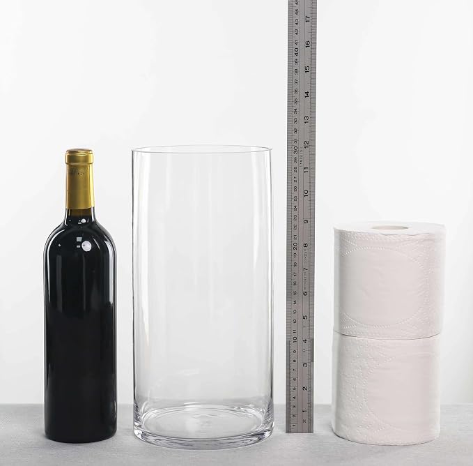 CYS EXCEL Large Cylinder Clear Glass Vase - Image 3