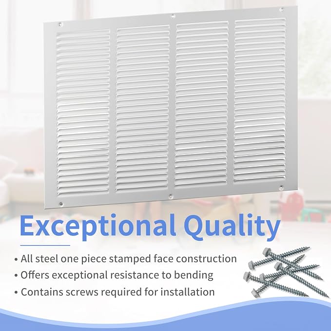 Howeall 20"W x 14"H Steel Return Air Grille, Air Return Vent Cover - Image 2