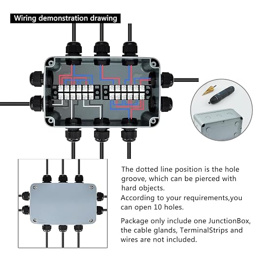 Nineleaf 4 PK ABS Plastic Dustproof Waterproof IP66 Junction Box Outdoor - Image 2