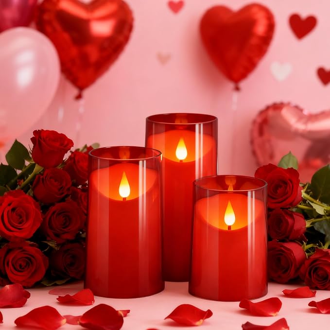 NURADA Flameless Candles with Remote Timer: 3D Wick Battery Operated Led Pillar - Image 4